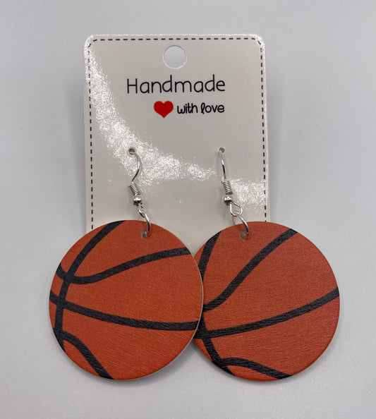 Round Basketball Dangle Earrings