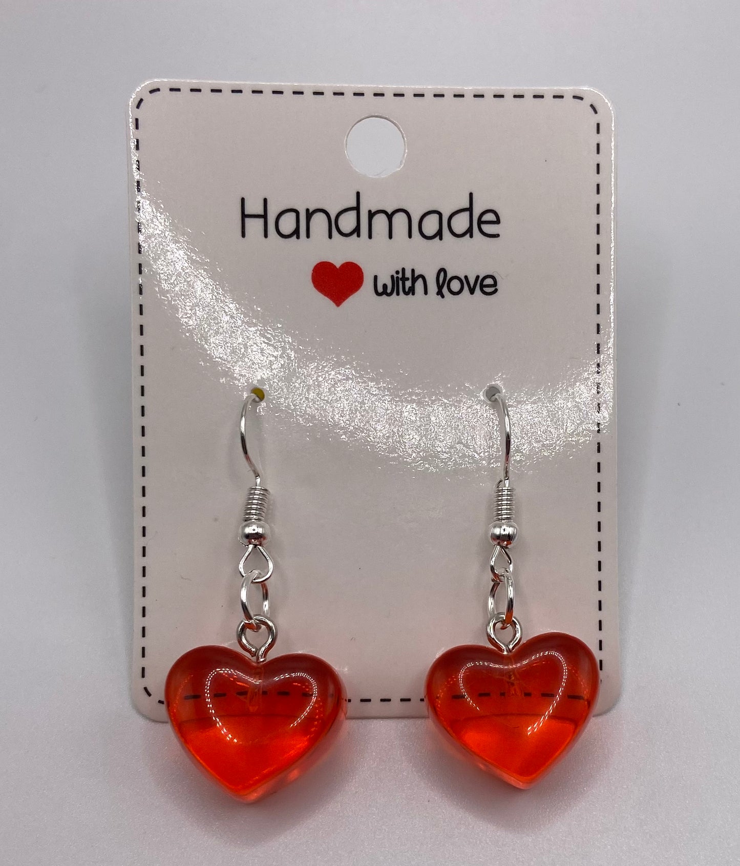 Red Heart Dangle Earrings